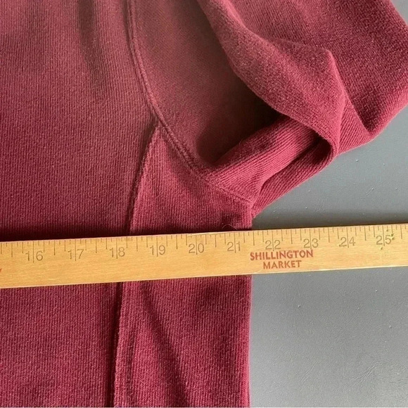 Eddie Bauer Men's Sweater Large Maroon Wine Quarter Zip Closure Long Sleeve - Picture 10 of 12